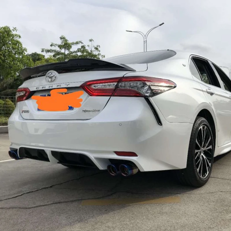 Car-styling ABS Tail Rear Trunk Spoiler Wing Decoration Cove Auto Protection Accessories For Toyota Camry  2018+