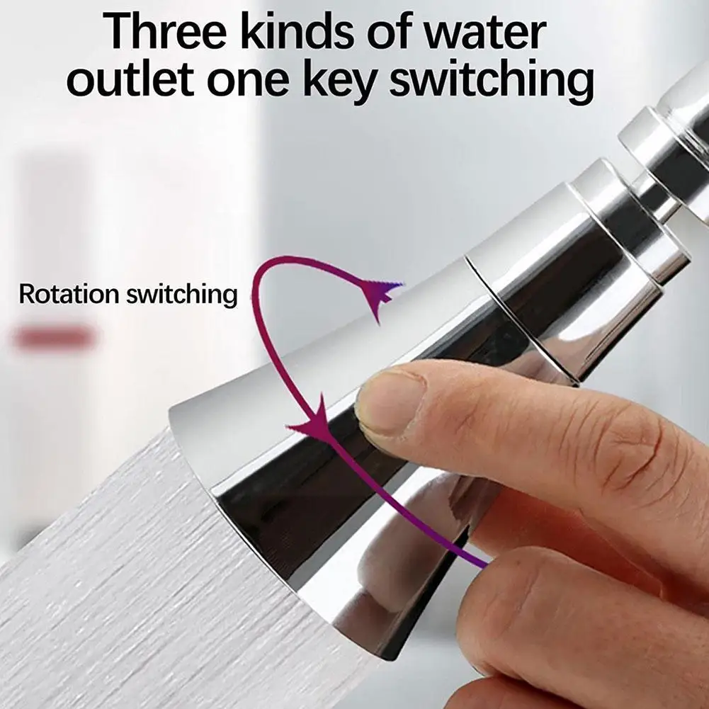 

360 Degree Flexible Rotatable Splash Proof Kitchen Water Extended Faucet Sprayer Home Hardware Faucet Bathroom Booster Nozz S5Q7