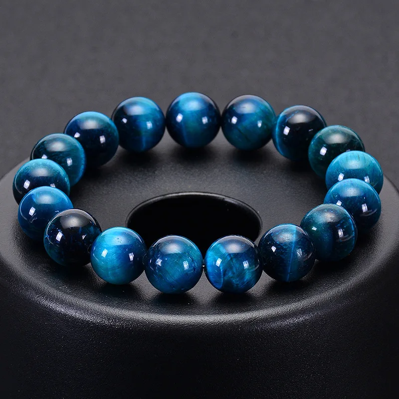 

New pattern Royal Blue Tiger Eye Bracelets Men 6-12mm Lightning Tiger Eye Stone Beads Bracelets for Women Natural Stone Jewelr