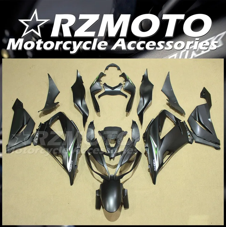 

Комплект обтекателей из АБС-пластика, 4 подарка, подходит для Kawasaki Ninja ZX6R 2013 2014 2015 2016 2017 13 14 15 16 17 18, черный матовый Комплект кузова