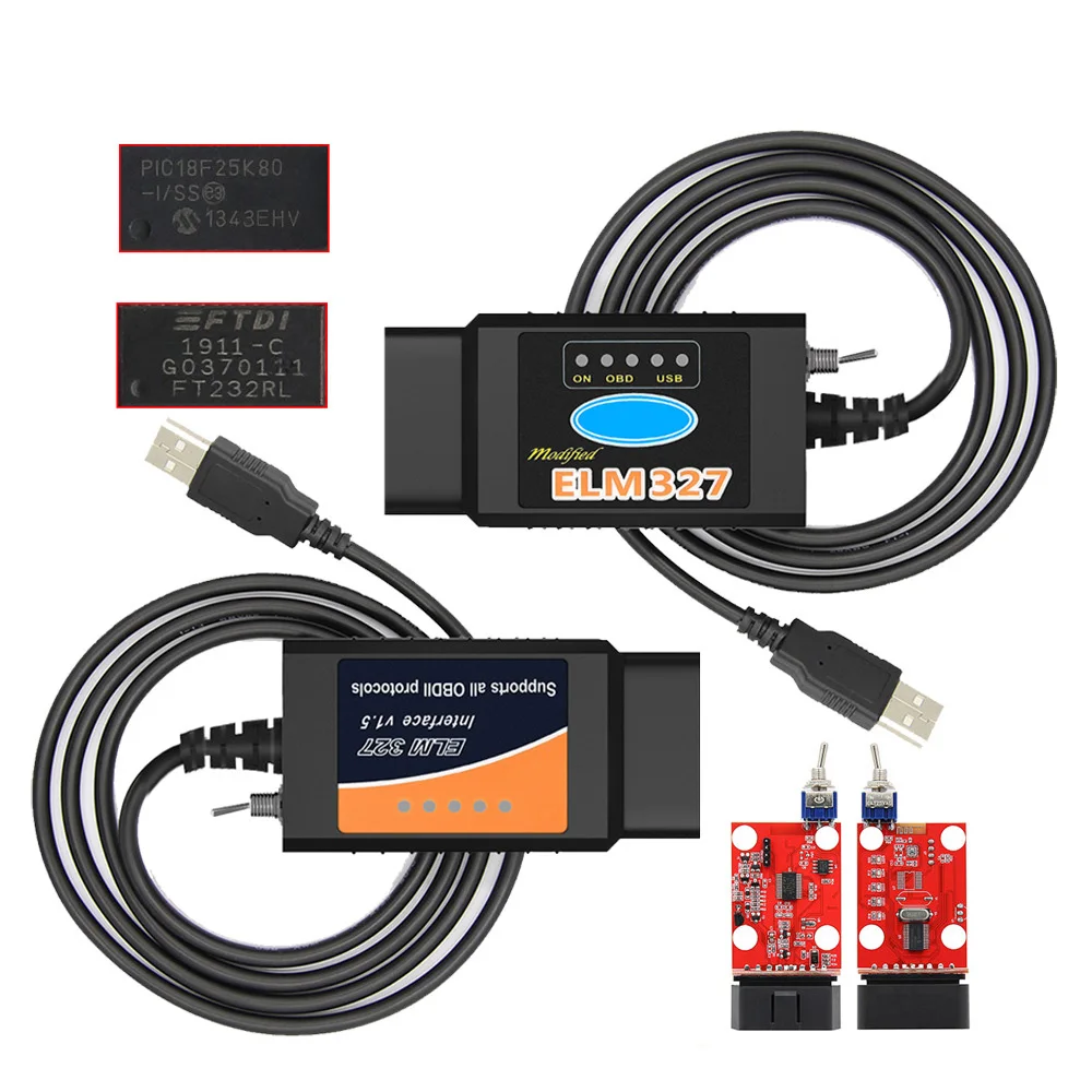 

Сканер ElecKEY ELM327 V1.5 USB PIC18F25K80 OBD OBD2 25K80 FT232RL для автомобильного кабеля Ford FoCCCus диагностический инструмент