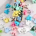 Kovict 100 шт. Корона из силикона детские игрушки из пищевого силикона DIY цепочка для пустышки кулон аксессуары Детские Прорезыватели