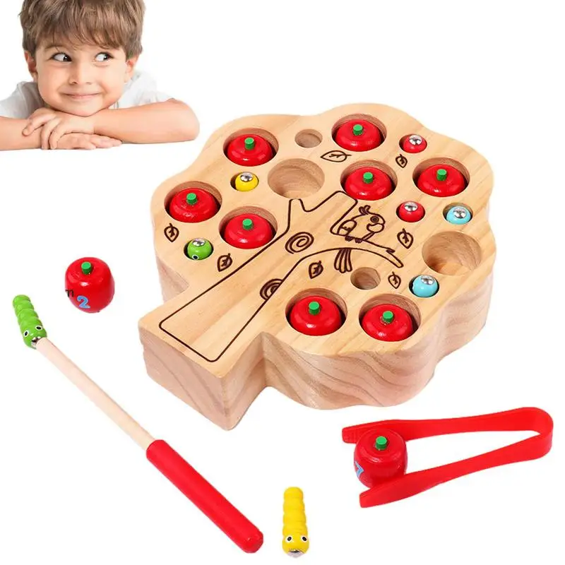 

Magnetic Fishing Toys For Kids Wooden Fishing Game For Early Learning Interactive Fine Motor Skills Tree Shape Early Learning