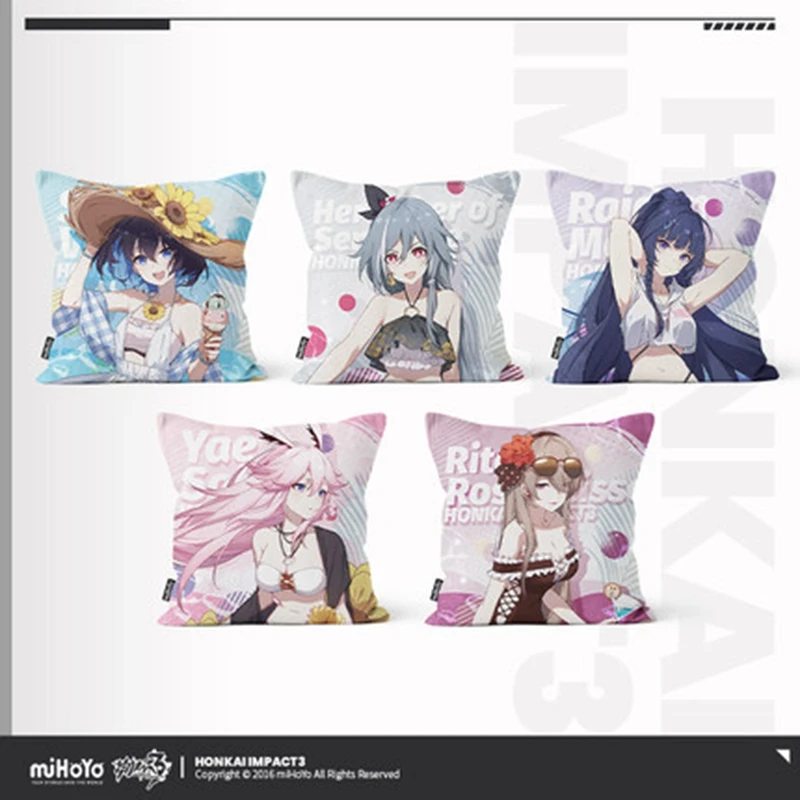 

Honkai Impact 3 Pillow Kissen Summer Series Square Second Bullet Plush Pillow Accessories Cosplay Peripherals 2023 New Games