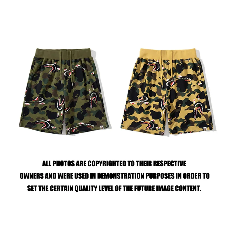 

Bape Shark Head Casual Shorts For Teens Classic Camouflage Print Five-point Pants 2022 Summer Beach Pants Cotton Pantalons