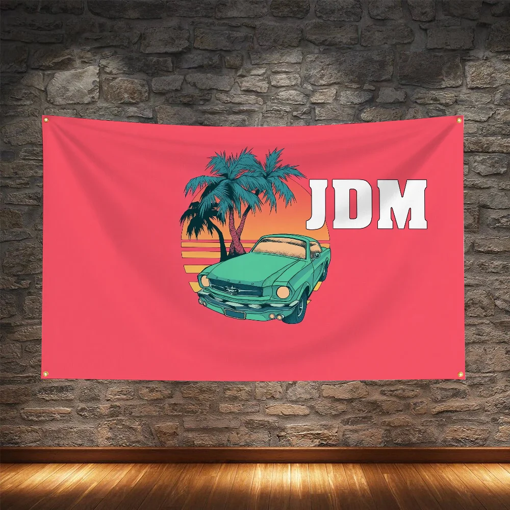 J-JDM Флаг Для Украшения Интерьера Мотоцикла Деревянный Флагшток Уличный Домашний