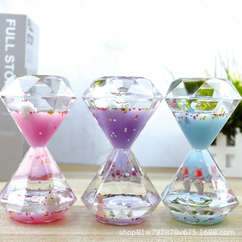 

10 минут Творческий жидкий песок утечка масла молочный цвет Алмазный таймер украшение студент учитель праздник Выпускной подарок