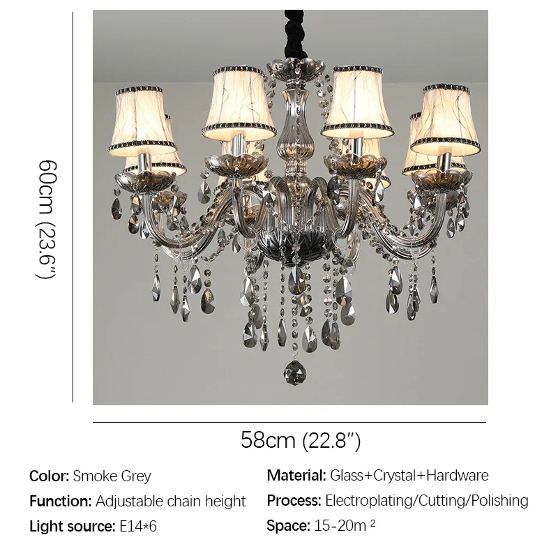 ULANI европейская роскошная фотолампа дымовая серая лампа-свеча для гостиной и