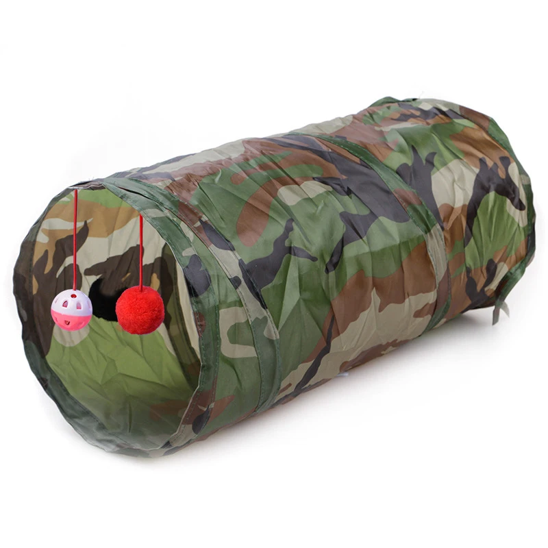 

2022 7 Colors Cat Ring Paper Two-way Tunnel With Hanging Two Balls Foldable Cat Toy Drill Bucket For Cat Playing Pet Supplies