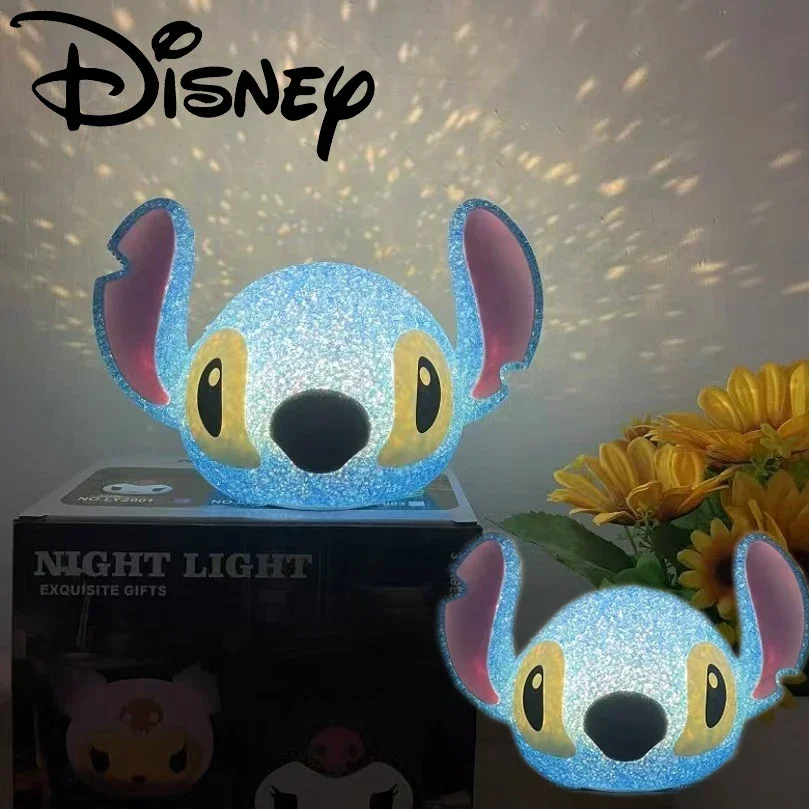 Лило и Стич проекция частиц ночник мультяшная 3D кукла Disney Stitch лампа для чтения USB