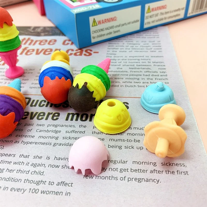 1 шт. мультяшный ластик для учеников креативный в форме мороженого десертная