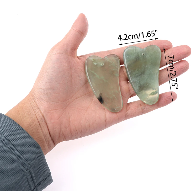 Натуральный нефритовый скребок Гуаша для массажа лица пластина спа-доска