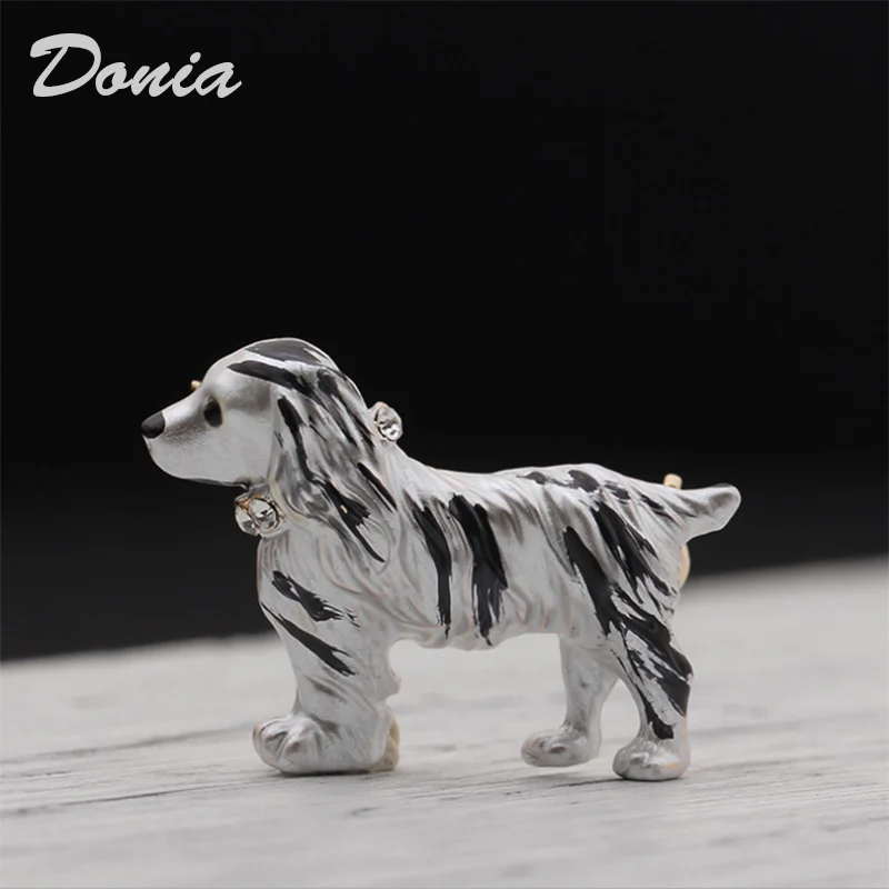

Donia Jewelry Korean version of the cute black and white long-haired dog brooch shepherd dog pin men and women with the brooch