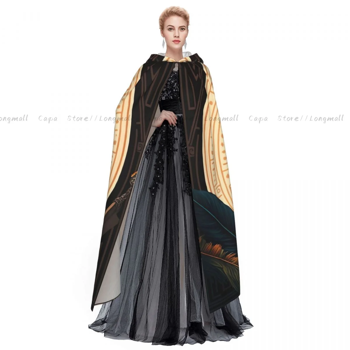 Накидка вампира для взрослых халат с капюшоном родной ацтекский принт