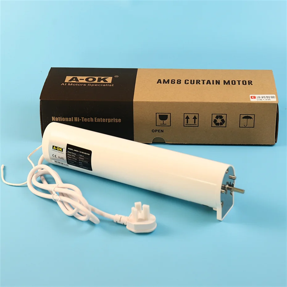 

Двигатель для штор Φ AM68 Tuya Zigbee 65 Вт, RF433 управление/приложение Tuya/485/сухой контроль контактов, 100-240 В, для Alexa/Google Home