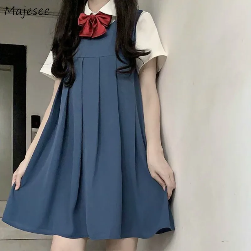 

Sleeveless Dress Women S-5XL Solid Korean Style Preppy Harajuku Kawaii Sweet Ladies All-match Vintage Trendy Chic Daily Elegant