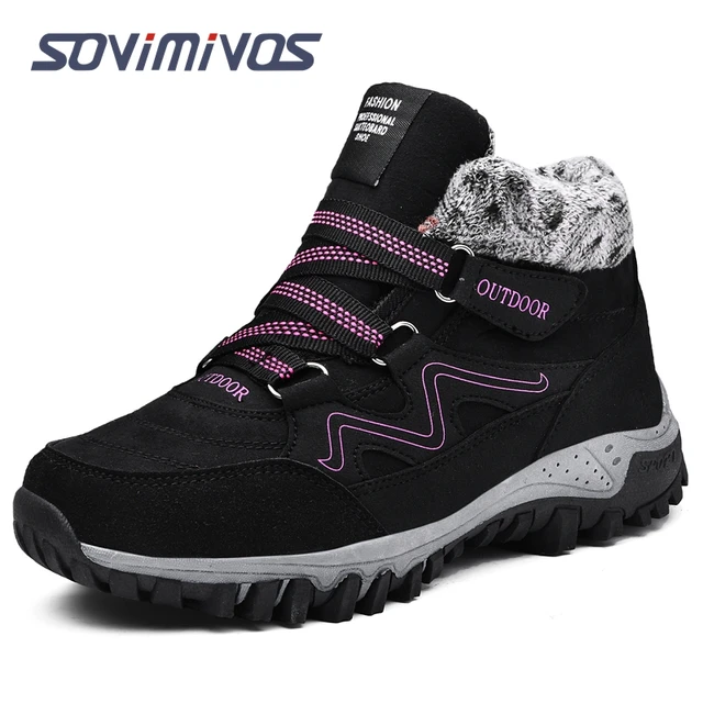 black waterproof winter boots women