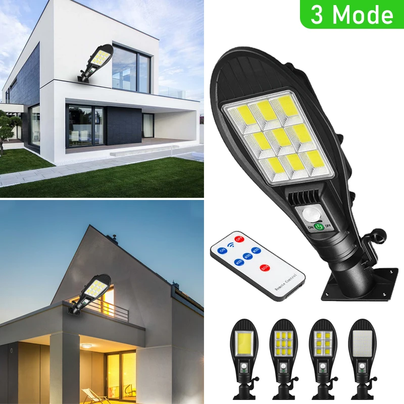 

LED Solar Street Light Outdoor Solar Lamp With 3 Light Mode IP65 Waterproof Motion Sensor Security Lighting Solar Garden Light