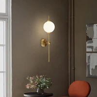 lamp nordic modern copper for wall living room bedroom bedside background wall light creative corridor aisle sconce lamps