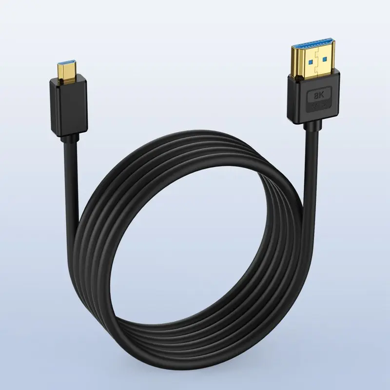 Совместимый силиконовый кабель Micro HDMI к Версия 2 1 Соединительный высокой