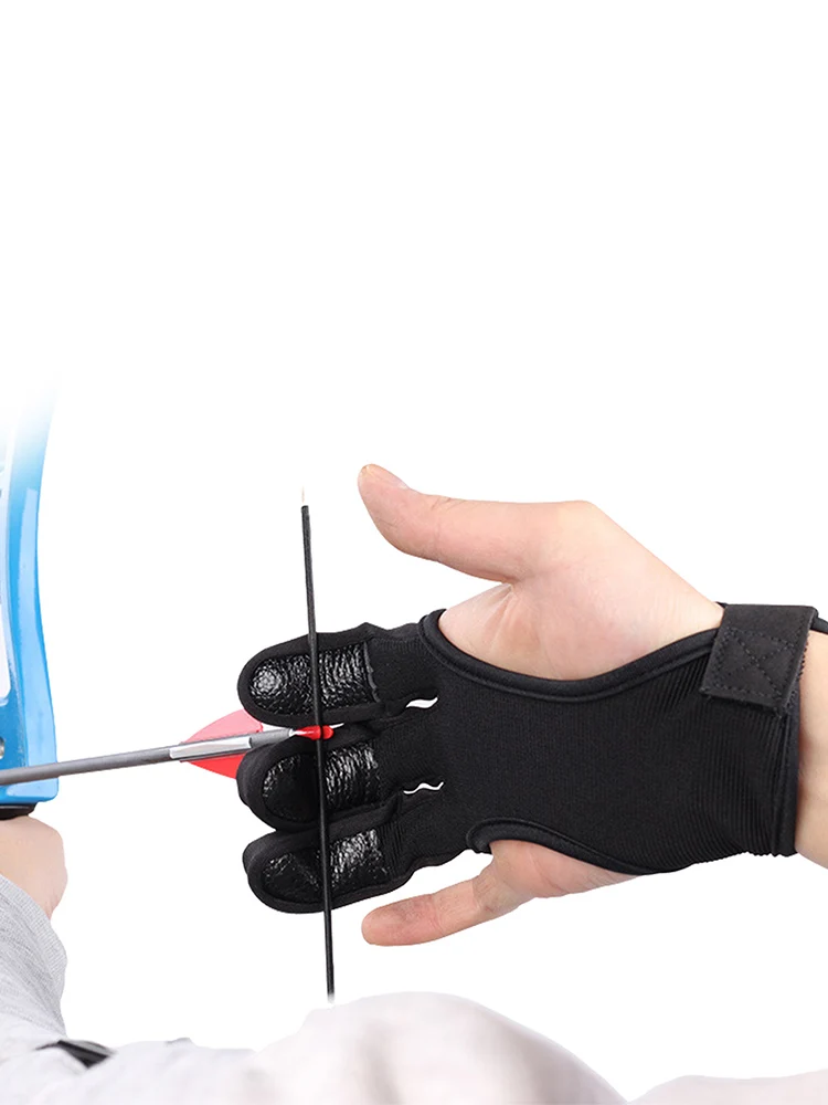 

Archery Three-finger Gloves Stretch Nylon Cotton Archery Gloves Archery Protection Gloves For Children And Adolescents Adult
