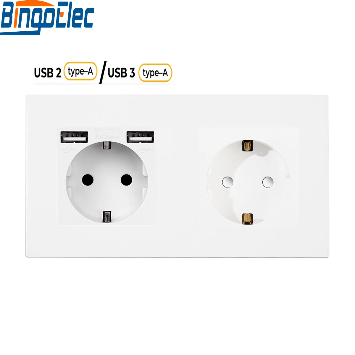 

EU 1/2gang Power socket,16A electrical plug grounded Hide LED indicator,double Socket with USB, 157*86mm pc panel wall socket