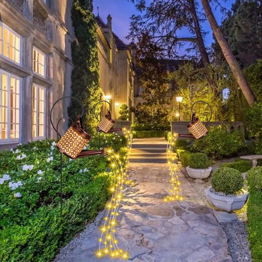 

Декоративные художественные осветительные приборы, осветительные приборы, лампа для полива сада на солнечной батарее, подвесная светодиодная гирлянда для чайника