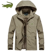 high quality mens business casual hooded jacket sports hooded zipper outdoor jacket cotton coat windbreaker