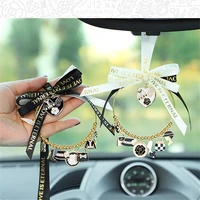 new beautiful and simple car pendant bow knot car mirror pendant pendant fashion light luxury car interior supplies