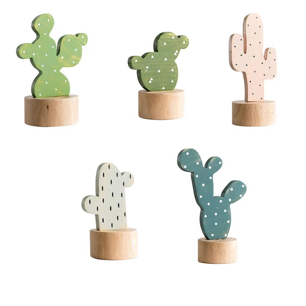 

Craft Cactus Wooden Simulation Durable Sturdy Small Plant Ornament Vivid Stable Ornament Accessory Home Table Gifts