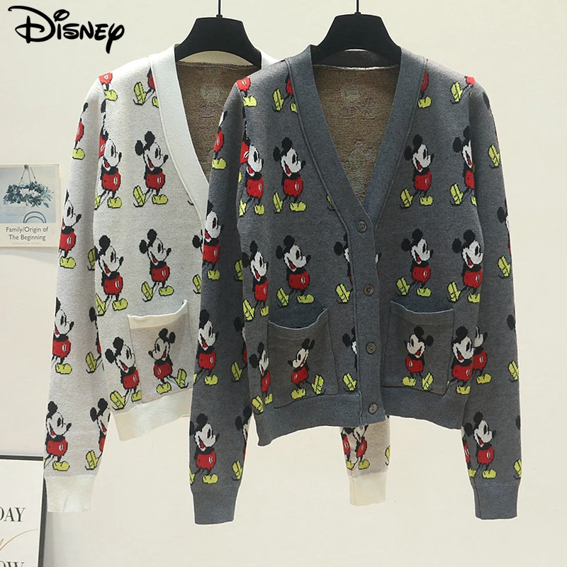 

Disney New Arrival Fashion Casual Mickey Mouse Pullover Winter Heavy Industry Design Sense Nail Bead Spoof Mohair Plush Sweater