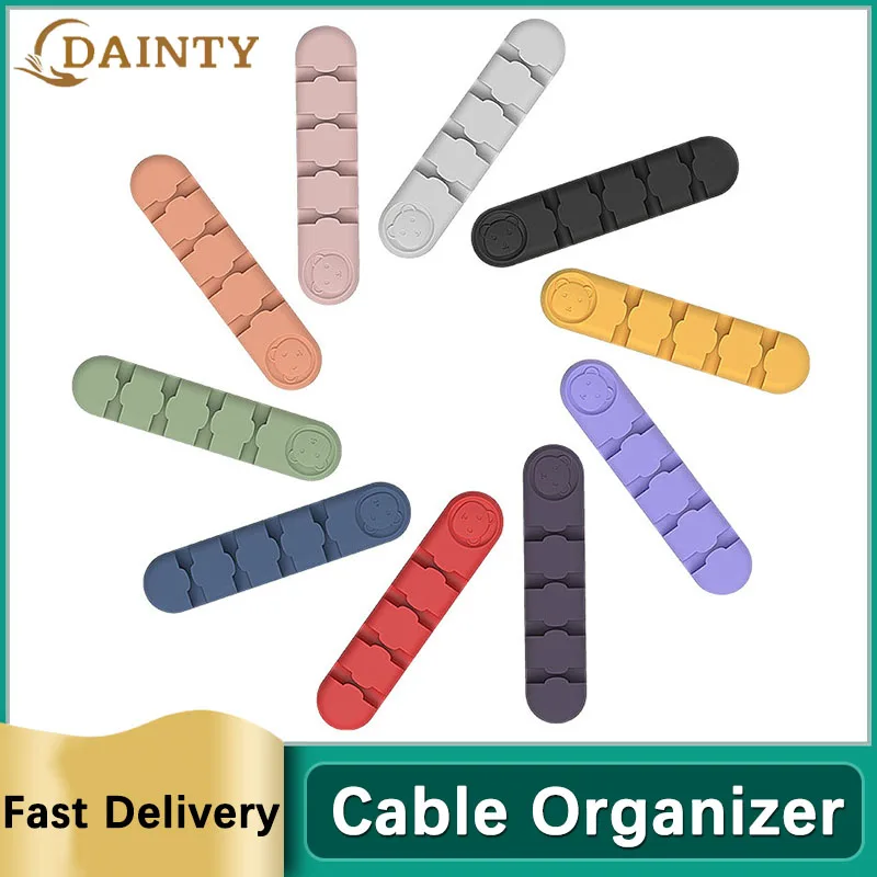 

Cable Organizer Holder Silicone USB Cable Winder Desktop Tidy Management Clips Cable Holder for Mouse Headphone Wire Organizer