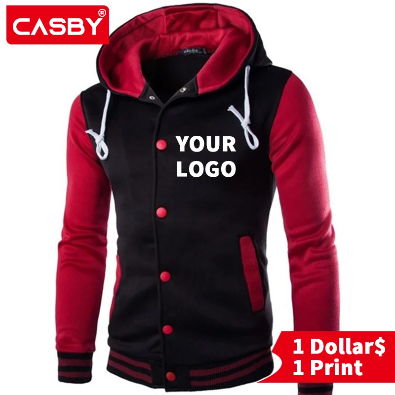 Мужская бейсбольная Толстовка с капюшоном принтом на заказ | одежда