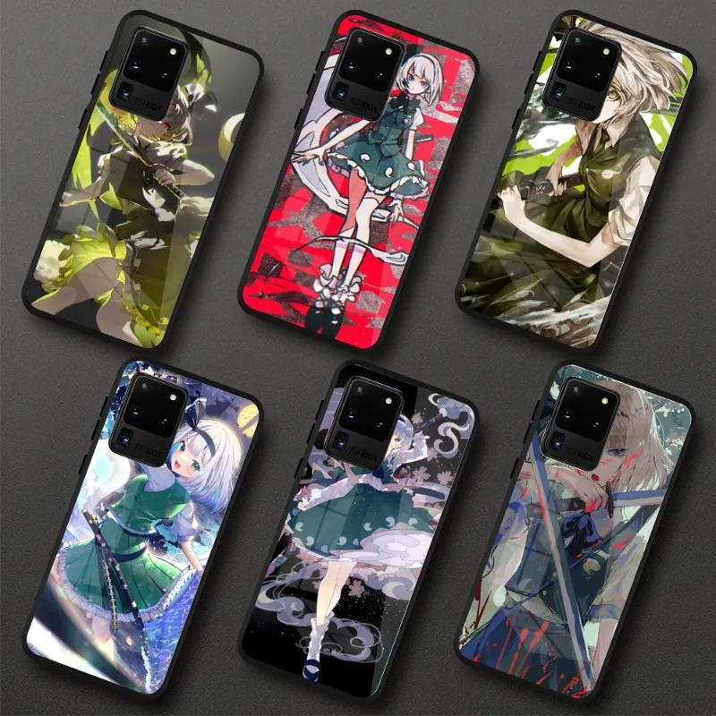 Reisen Udongein Inaba Phone Case For Samung A32 A51 A52 NOTE 10 20 S10 S20 S21 S22 Pro Ultra Black PC Glass Phone Cover
