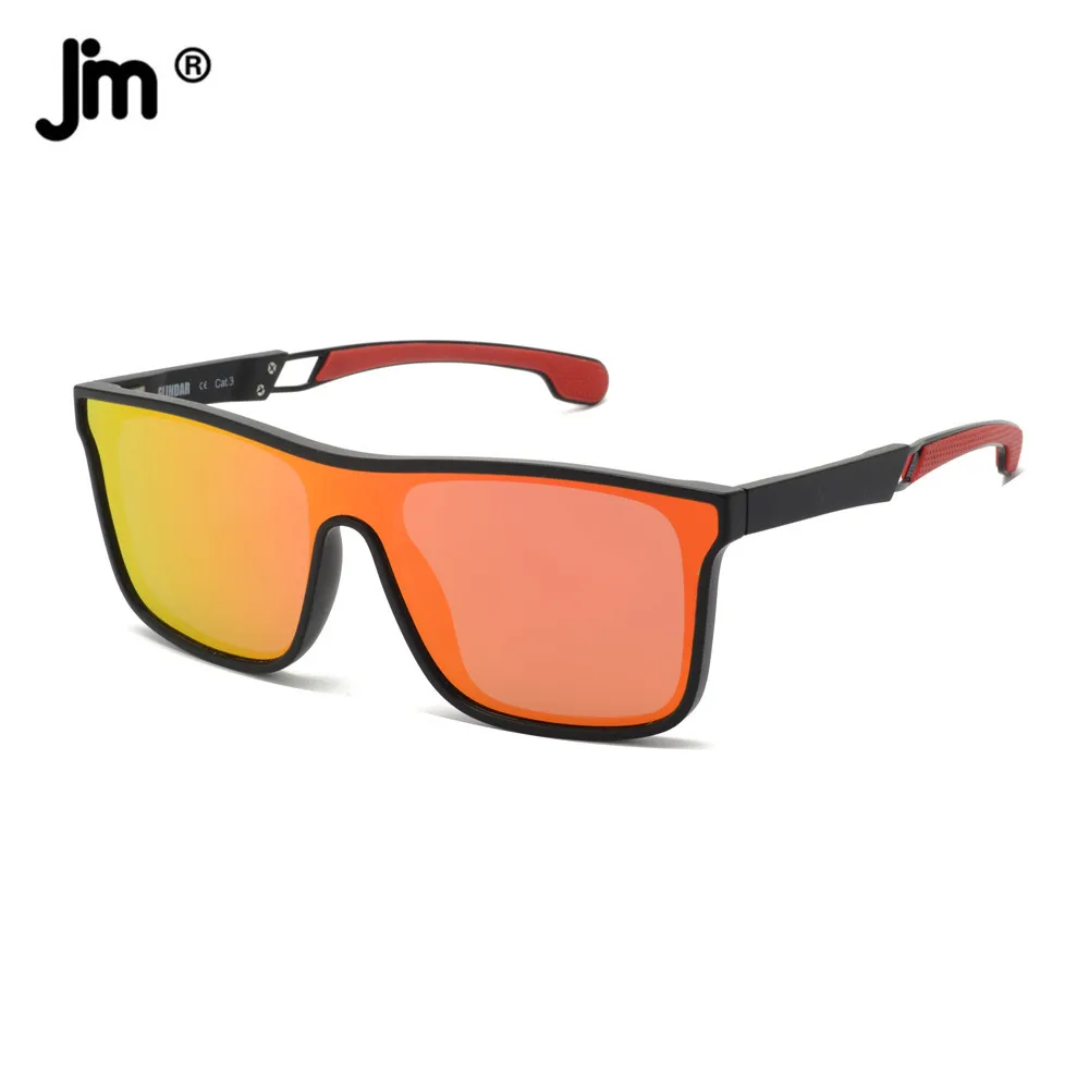 

JM 2022 Square Polarized Men Women Sunglasses One-piece Shield Glasses UV400