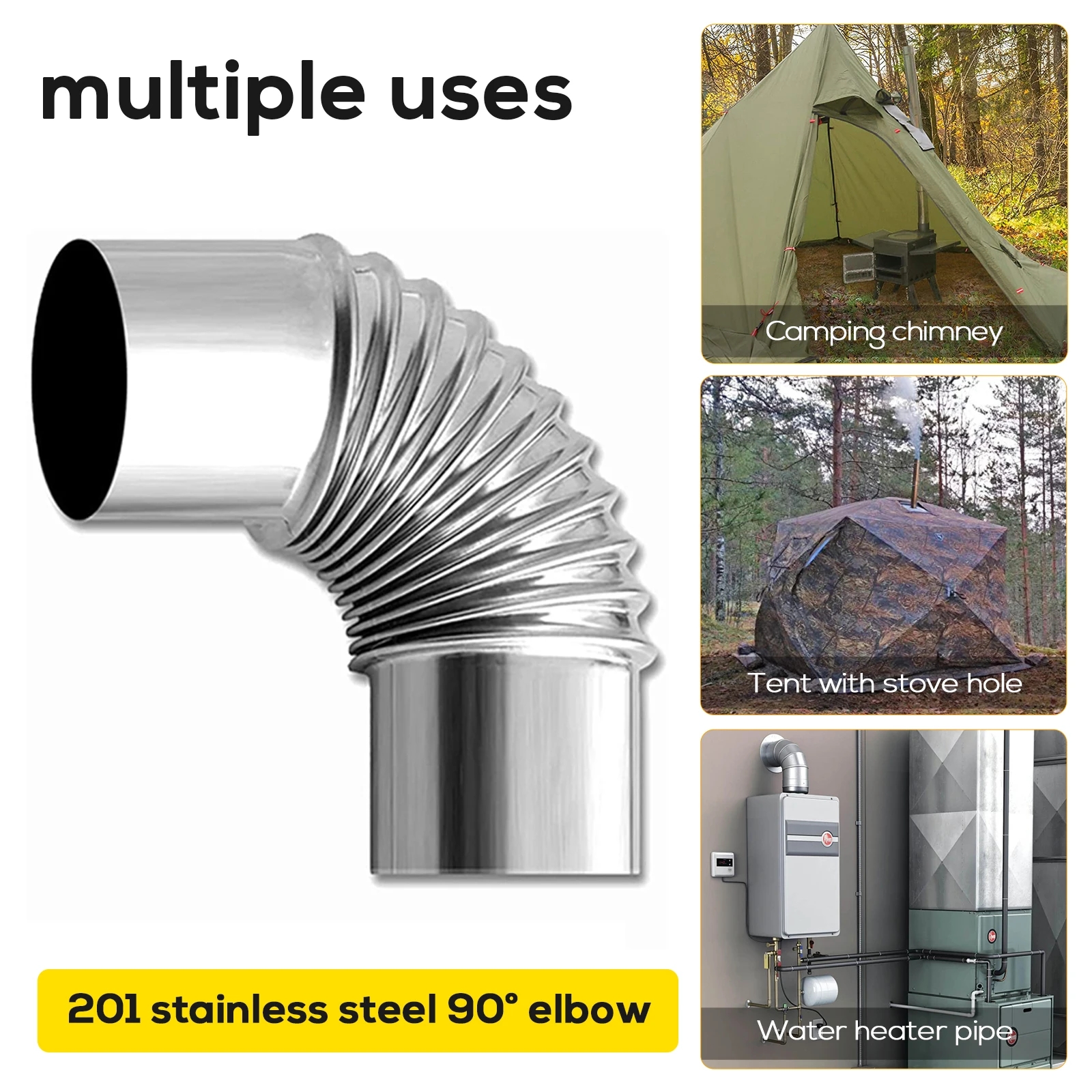 

Удлинитель дымохода из нержавеющей стали, 2 шт.