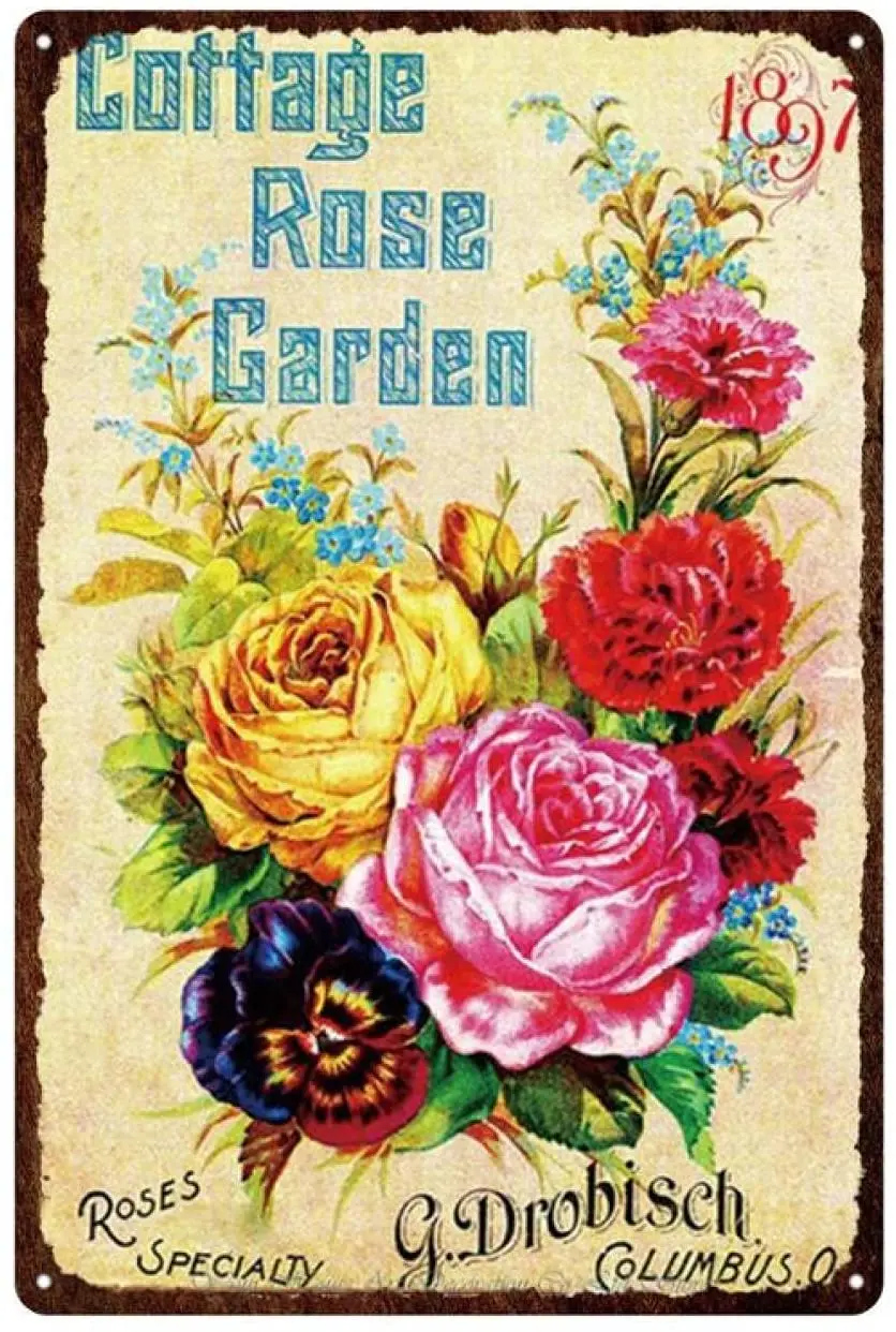 

Garden Flower Bird Metal Tin Sign Iron Painting Vintage Wall Metal Poster Bar Restaurant Home Shop 12*8 Inch