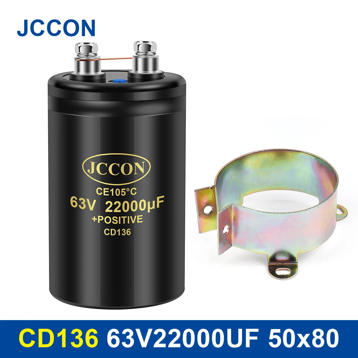 JCCON 63V22000UF MFD алюминиевый болт винт аудио фильтрация электролитический конденсатор 105 ℃ 50x80 мм CD136 винтовые конденсаторы 2000 часов