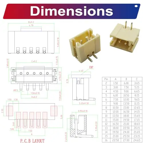Штыревой разъем ZH1.5 SMT штыревой адаптер Jst с шагом 1 5 мм стандарта вертикальный