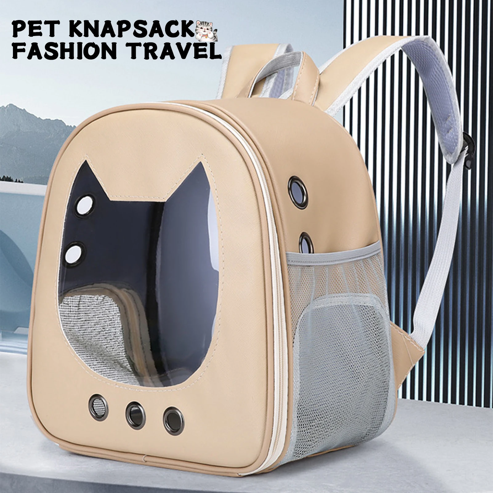 

Cat Backpack Carrier with Adjustable Strap Portable Breathable Pet Backpack Cat Carrier Great Gift Large Space Pet Supplies