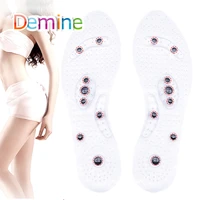 unisex magnetic massage breathable running insoles foot acupressure shoe pads therapy slimming insoles weight loss transparent