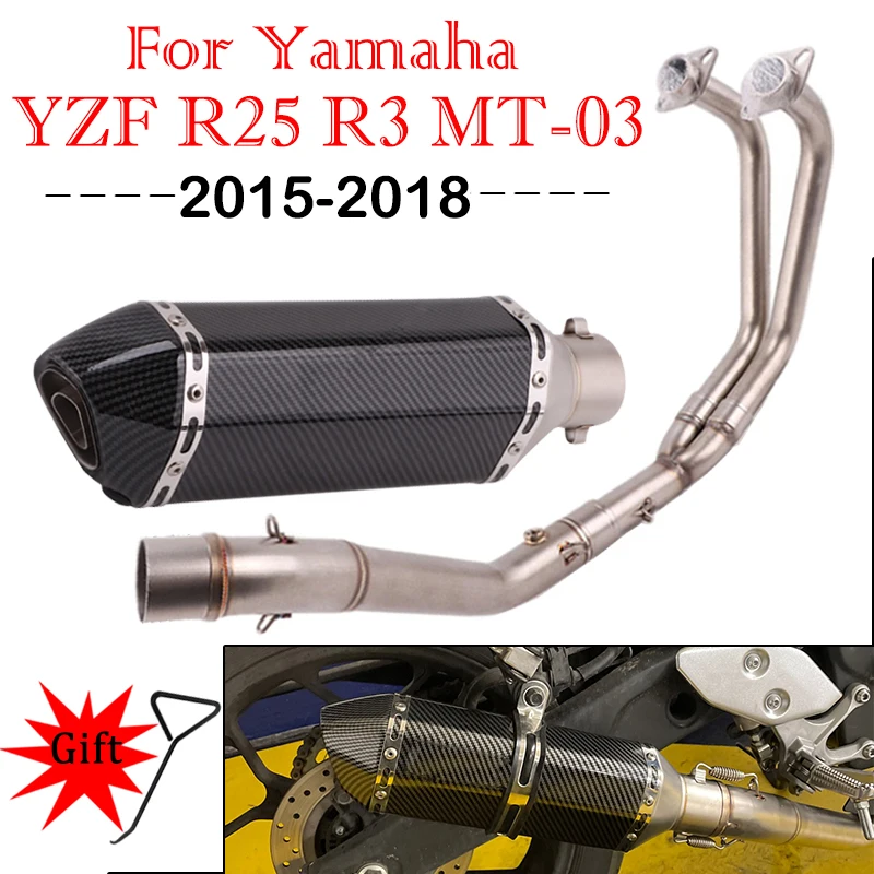 

Slip on For Yamaha YZF R3 R25 MT03 Motorcycle Yoshimura Exhaust AK Escape Modified Full Systems Front Middle Link Pipe Muffler
