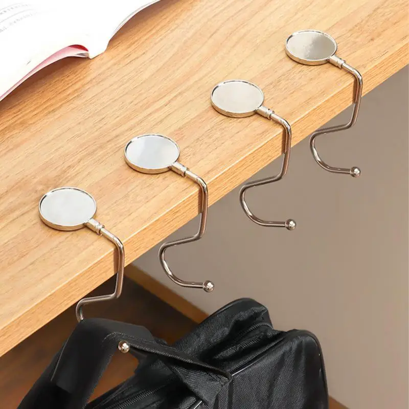 

Organizer Table Hook Anti-slip Desk Side Hook Bag Holder For Desk Stainless Steel Hook Portable Key Ring Rack Handbag Hanger