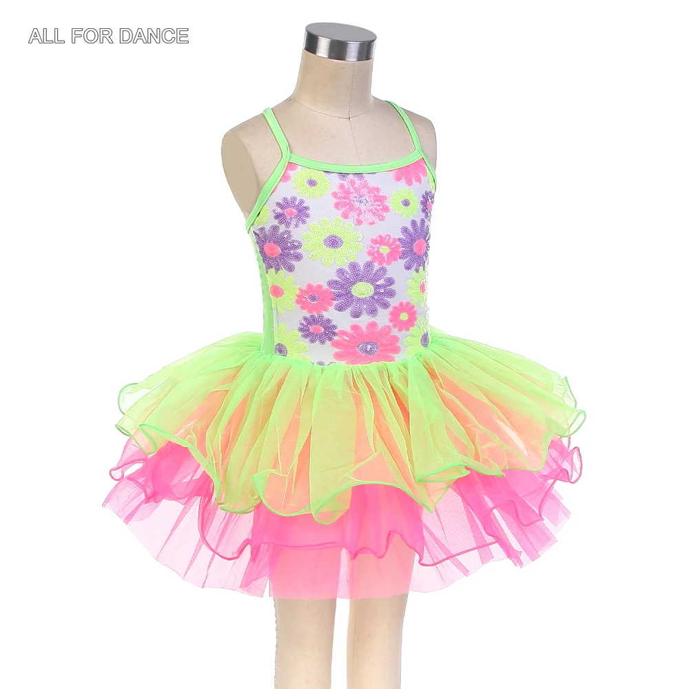 Новое поступление 15016 детская балетная пачка с блестками зеленая розовым