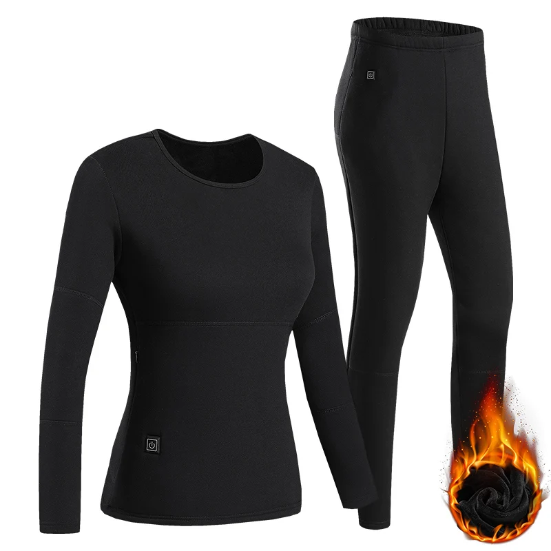 22 Areas Thermal Underwear Sets Winter Self Heated Suit USB Electric Heating Jacket Clothing Fleece Thermal Men Women Long Johns