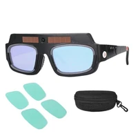 new boxed welding glasses w 4pcs protective film solar auto dimming solder mask protect eyes soldering lenses anti glare