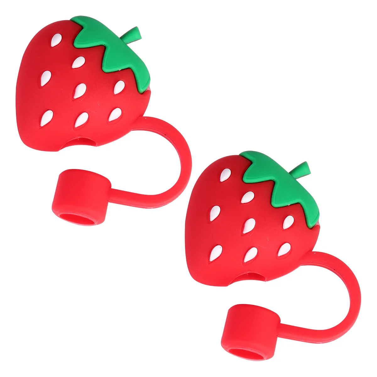 

2 Pcs Lazy Straw Dust Cap Plug Outdoor Lovely Tips Cover Silicone Drinking Protector Set Silica Gel Banquet