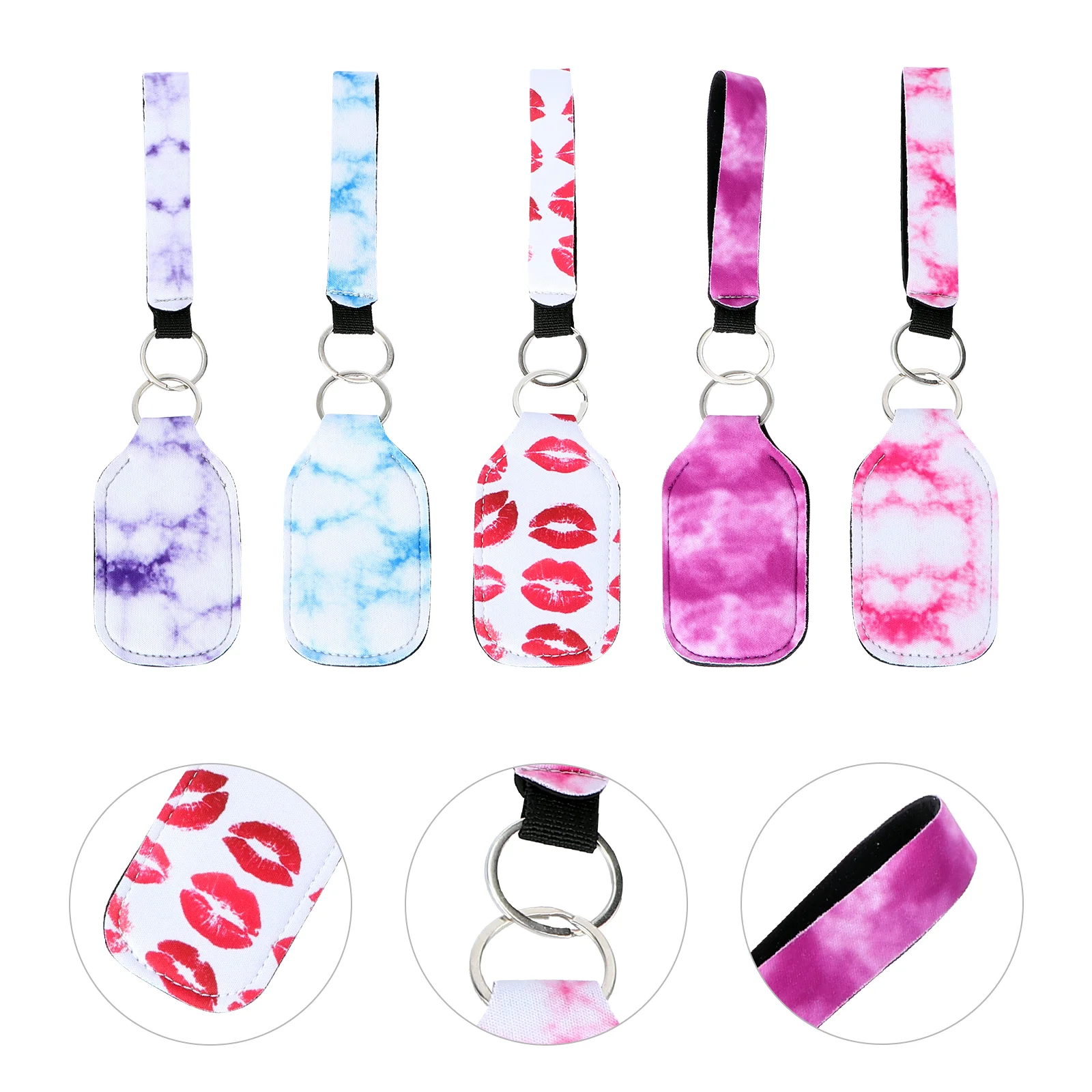 

Holder Lipstick Keychain Lip Balm Bottle Keychains Chapstick Cover Carrier Key Ring Holster Keyring Neoprenewristletcase Empty