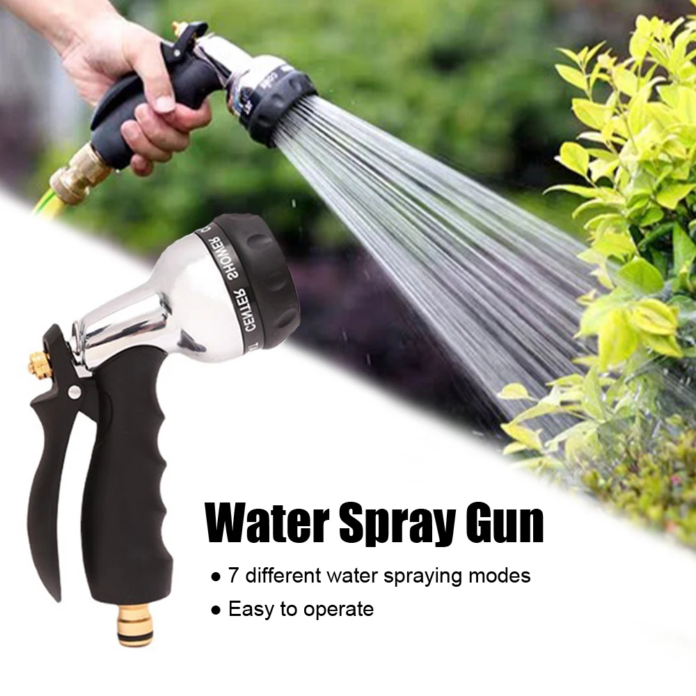 

Water Spray Gun High Pressure Metal Water Spray Gun Rust Prevention with Rubber Handle for Car Garden Lawn Wash for Cleaning