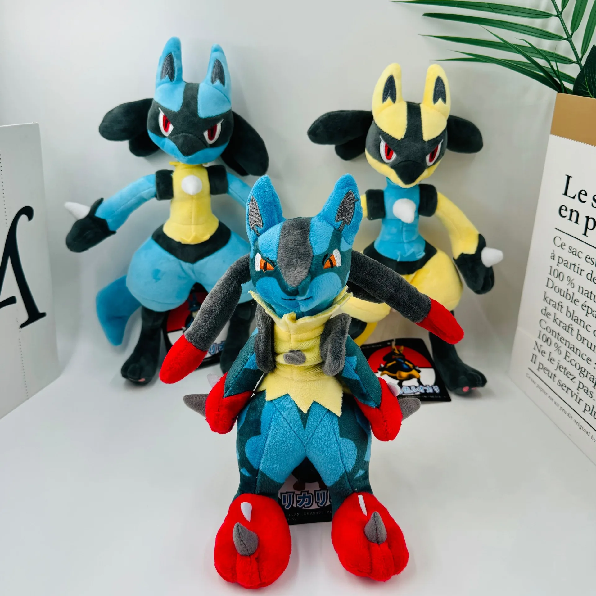 Игрушка Pokemon Lucario блестящая желтая красная синяя мягкая кукла декор для комнаты